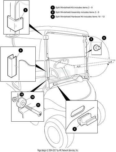 Windshield, E-Z-Go RXV, Clear : 10009762