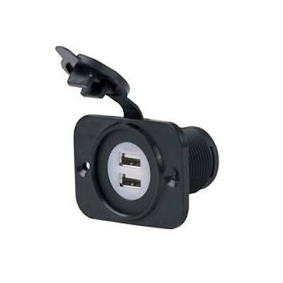 12V Dual USB Charger Receptacle : PF11499